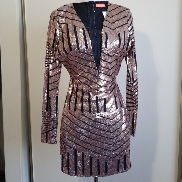 Banjul Dresses & Skirts - Banjul Gold And Black Sequin Mini